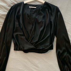 Satin black blouse